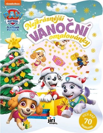 Patrula Cățelușilor (fetele): cărticică de colorat de Crăciun cu autocolante