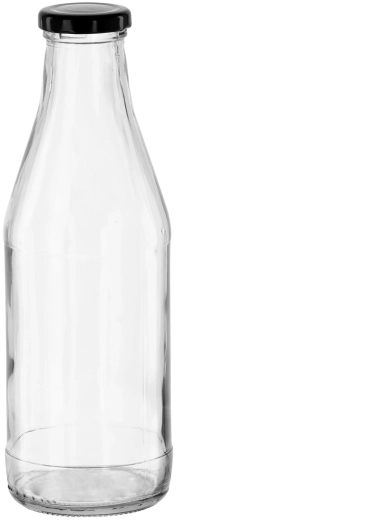 Sticlă de suc din sticlă 1 l cu capac metalic cu filet 50 mm