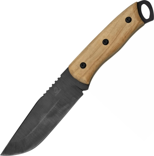 BeaverCraft BSH4 cuțit bushcraft cu lamă înnegrită și mâner din nuc, teacă din piele