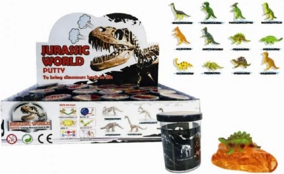Slime cu dinozauri 80 g în pahar, mix de tipuri