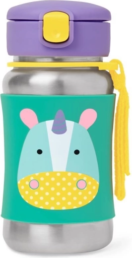Sticlă din oțel inoxidabil Skip Hop Zoo cu pai, Unicorn