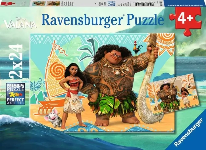 Puzzle Ravensburger Vaiana Curajoasă: Prieteni 2x24 piese