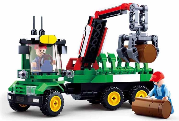 Sluban Fermă Tractor cu remorcă pentru bușteni