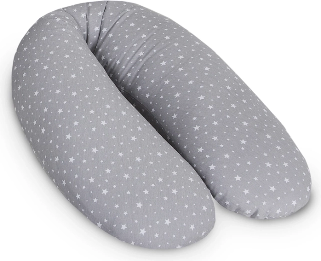 Pernă de alăptare Ceba Cebușka Multi Grey Stars 190 cm