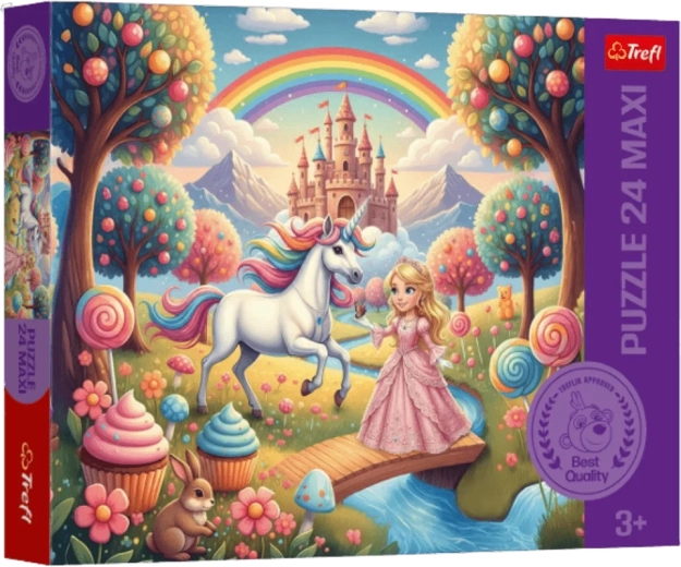 Puzzle Trefl Prințesă și unicorn maxi 24 piese