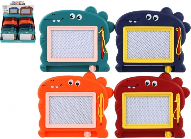 Tablă de desen magnetică pentru copii în formă de dinozaur, 4 culori