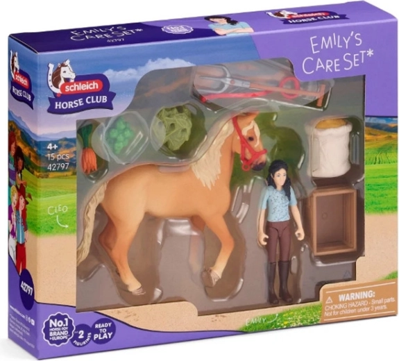 Set Schleich Horse Club pentru îngrijirea cailor Emily