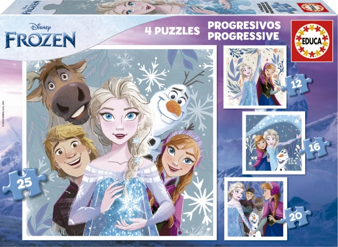 Educa Puzzle Regatul Înghețat 4v1