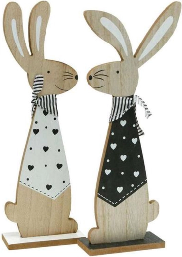 Decorațiune din lemn Iepure Glamour 11 × 33 cm