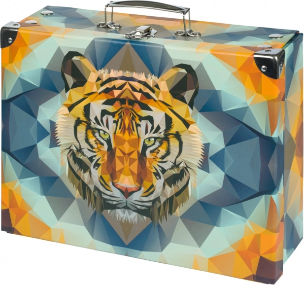 BAAGL Geantă școlară pliabilă Tiger cu elemente metalice