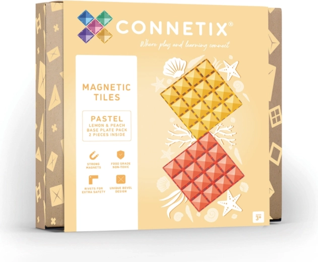 Plăci magnetice pastelate Lemon și Peach, 2 buc.