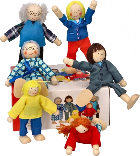 Goki păpuși de familie pentru căsuță, set 6 buc