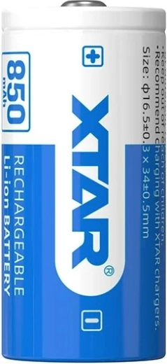 Acumulator Li-ion Xtar 16340 / R-CR123 3,7 V 850 mAh cu protecție - 1 bucată