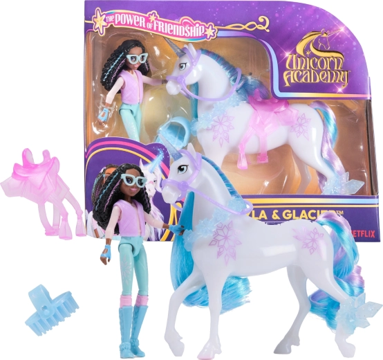 Unicorn Academy Layla și Glacier – păpușă și unicorn cu accesorii