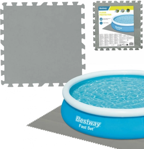 Bestway covoraș protector din spumă pentru piscină 50 × 50 cm, gri