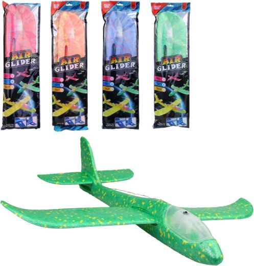 Avion din polistiren luminos, de aruncat - 1 bucată