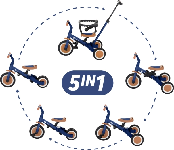 Petite&Mars tricicletă multifuncțională 5în1 Turbo enigmatic blue