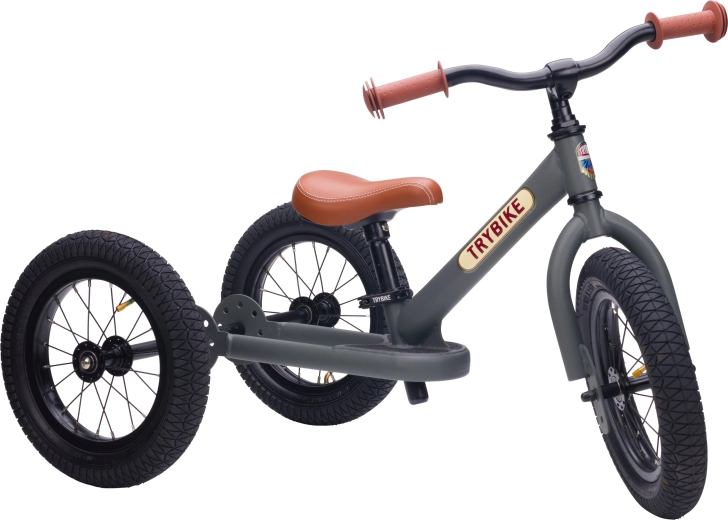 Trybike bicicletă de echilibru pentru copii 2în1 (tricicletă și bicicletă de echilibru) gri mat