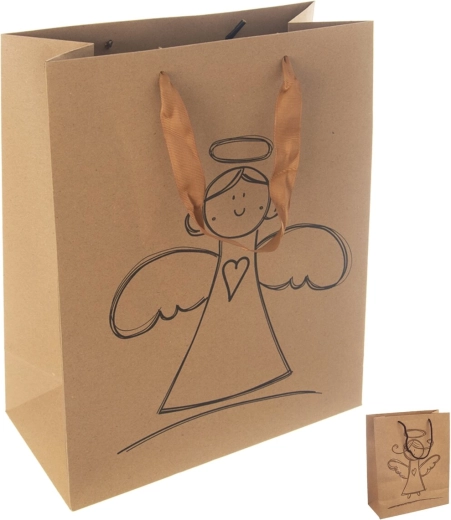 Pungă cadou din hârtie Înger 26 × 12 × 32 cm mix