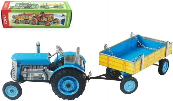 Tractor Zetor cu remorcă albastră