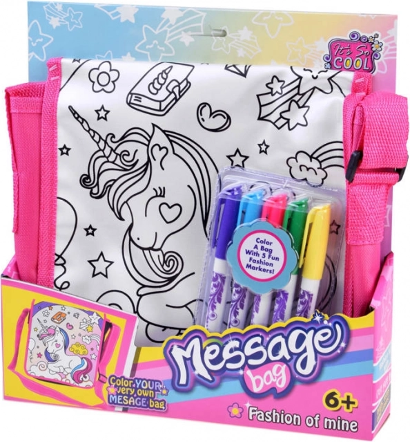 geantă pentru copii tip crossbody de colorat – unicorn