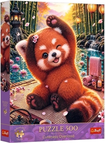 Puzzle Trefl 500 Premium Plus – Cuteness Overload: panda roșie fermecătoare