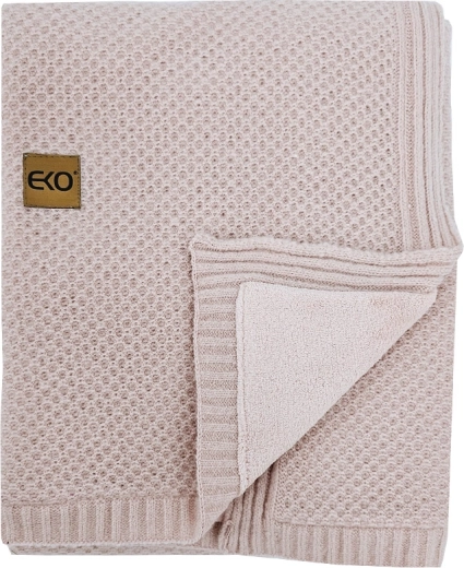 Pătură tricotată pentru copii EKO cu căptușeală rose pink 100 × 80 cm