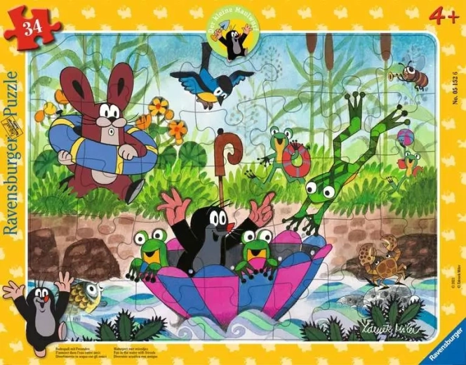 Ravensburger puzzle cu ramă Krtek – 34 de piese