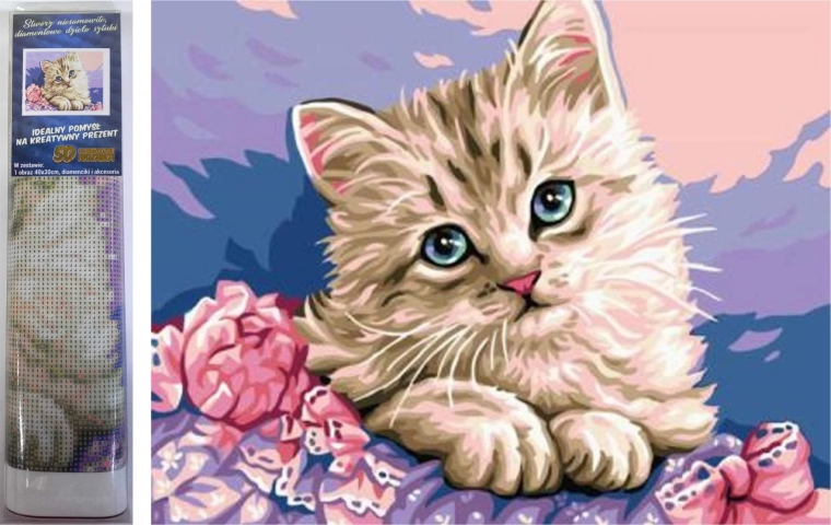 pictură cu diamante Ochii de pisică 30 × 40 cm – NORIMPEX