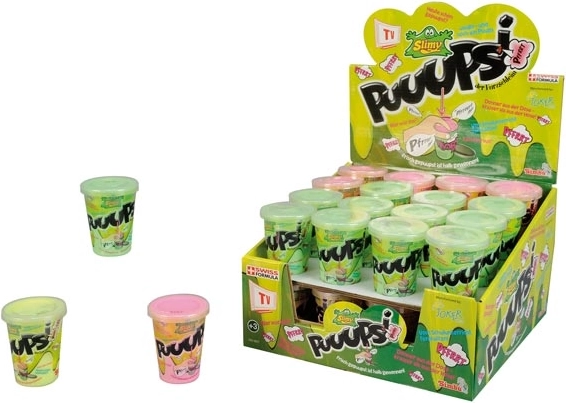 Slime care face zgomote de pârț în pahar, 80 g – 3 culori
