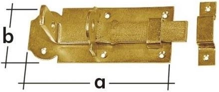 Zăvor drept cu închidere 140 × 55 × 5 mm, zincat galben