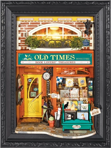 RoboTime puzzle 3D din lemn în ramă Librăria Old Times