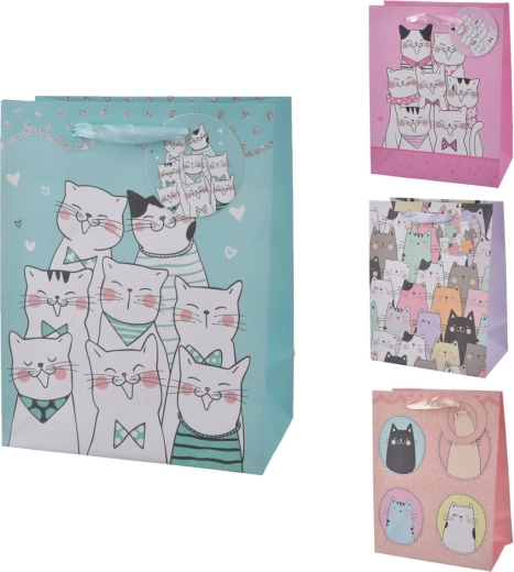 Pungă cadou CAT 18 × 10 × 23 cm (mix 4 motive)