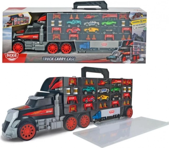 Geantă-camion pentru mașinuțe cu lansator și accesorii