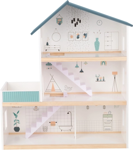 Design deschis pe trei etaje pentru acces facil