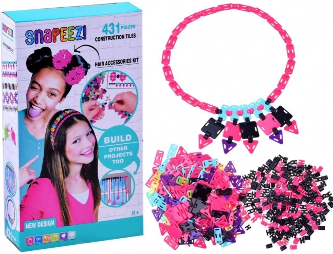 Set creativ de mărgele Snapeez 431 buc