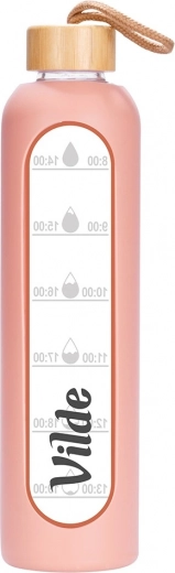 Sticlă borosilicată rezistentă și capac din bambus