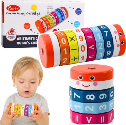 Cilindru matematic educativ pentru copii – puzzle numeric rotativ