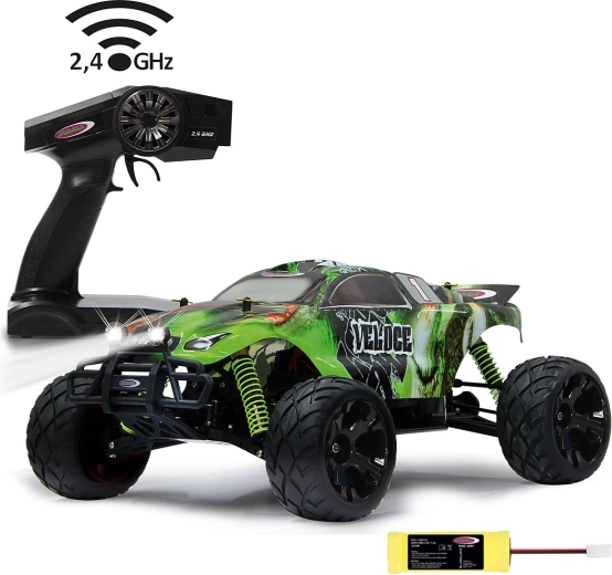 Monster truck RC Jamara Veloce 4WD 1:10 cu iluminare LED
