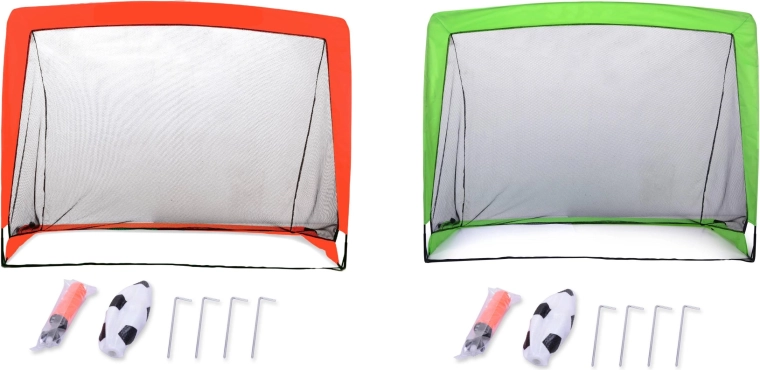 Poartă de fotbal pliabilă și portabilă SPORTO, cu accesorii, 120 × 90 cm