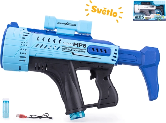 Pistolă cu bule MP5 cu efecte luminoase