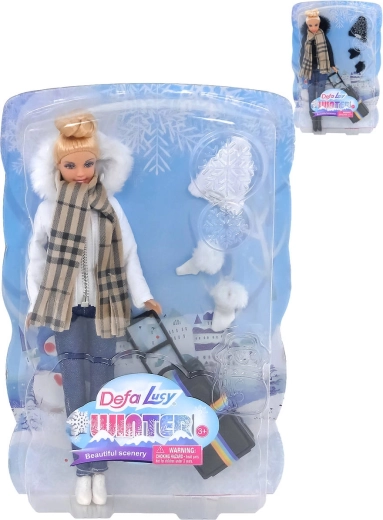 Păpușa Defa Lucy Winter cu haine de iarnă și accesorii - 1 bucată