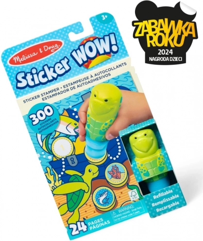 Sticker Wow - Carte și ștampilă cu autocolante - Broasca Țestoasă de Mare