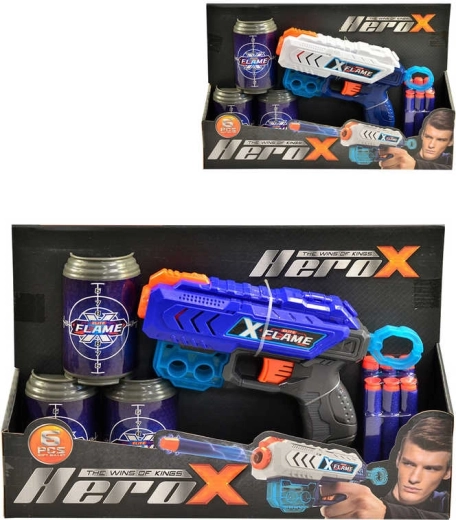 Pistol cu spumă Hero-X cu proiectile cu ventuză și ținte