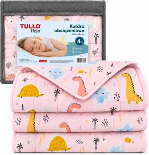 Pătură senzomotorie cu greutate pentru copii Tullo 4 kg roz - 1 bucată
