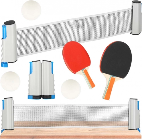 Set de tenis de masă cu plasă extensibilă și 2 palete