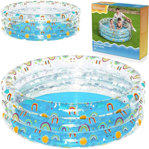 Piscină gonflabilă pentru copii Curcubeu 150 × 53 cm Bestway