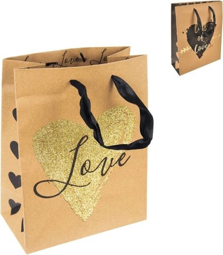 Pungă cadou LOVE 18 × 10 × 23 cm (3 variante)