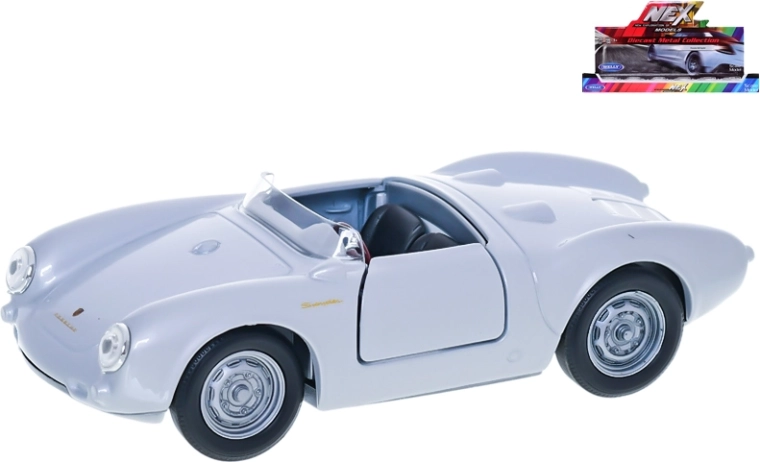 Welly Porsche 550 Spyder model auto din metal 11,5 cm cu pull-back (12 buc. în cutie display)