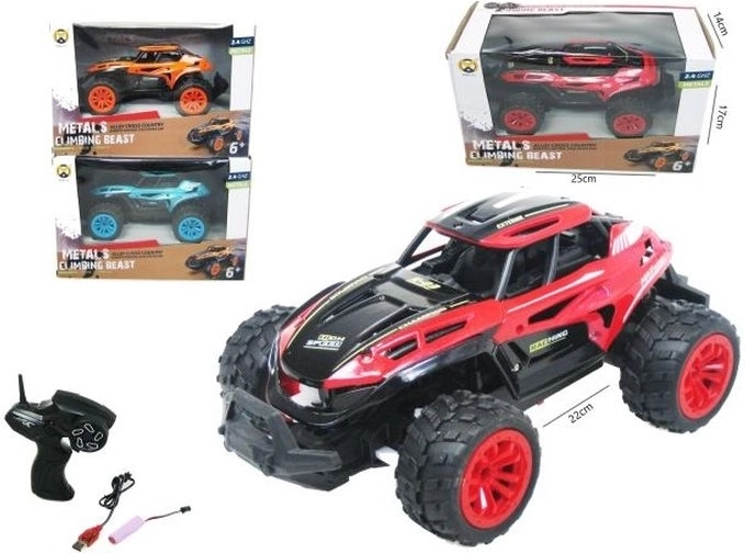Mașină RC controlată prin radio, 22 cm, cu încărcător (cu trei roți)